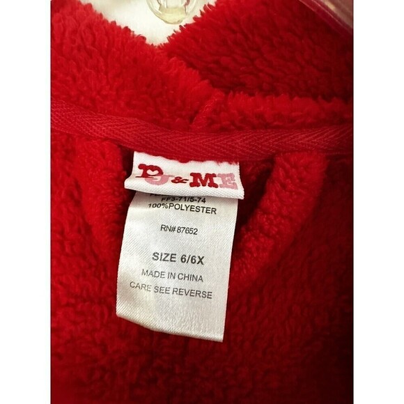 Pj & Me Toddler Girls Wrap Around Robe Red 6/6X - Picture 6 of 6